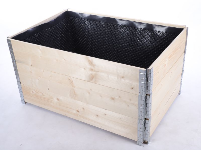 Skrzynia na warzywa MODO24 60x120x80 cm naturalne drewno 1 szt. z folią kubełkową 1 szt.