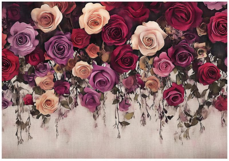 Tapeta Ścienna Kwiaty Vintage WALLARENA 400x280 cm Fototapeta Na Flizelinie 1 szt.