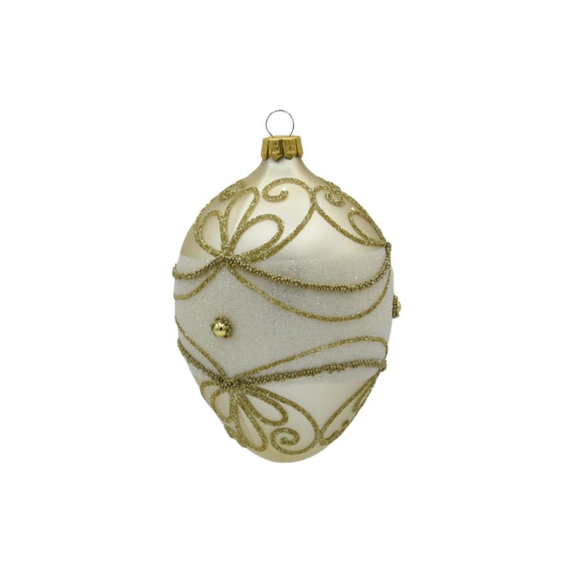 Bombka szklana Vitbis dekorowana jajko 120 mm złota 1 szt.