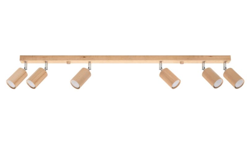 Reflektor spot Sollux Lighting Berg jasne drewno-chromowany 6 x GU10 x 40W IP20 wym: 5 x 120 cm - 1 szt.