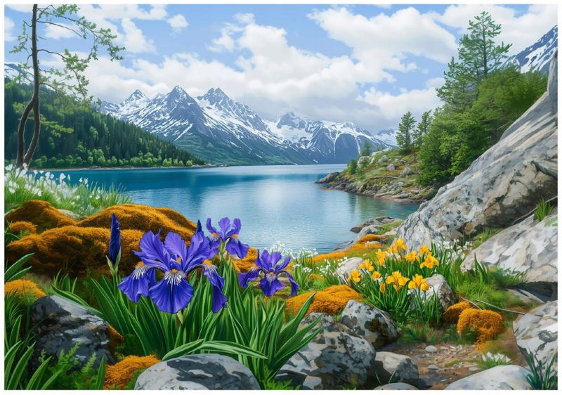 Tapeta Ścienna Natura Jezioro WALLARENA 250x175 cm Fototapeta Na Flizelinie 1 szt.