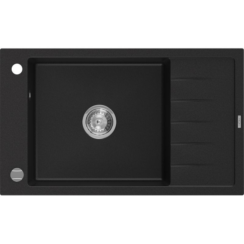 Zlewozmywak wpuszczany Mexen Elias 1-komorowy czarny nakrapiany 795 x 480 mm - 6511791005-76 1 szt.
