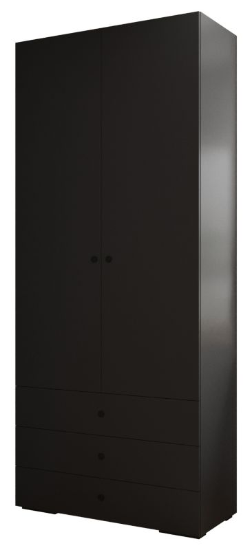 Szafa z szufladami wysoka Abiks INOVA 2 2D 3SZ czarny+czarny 1 szt.