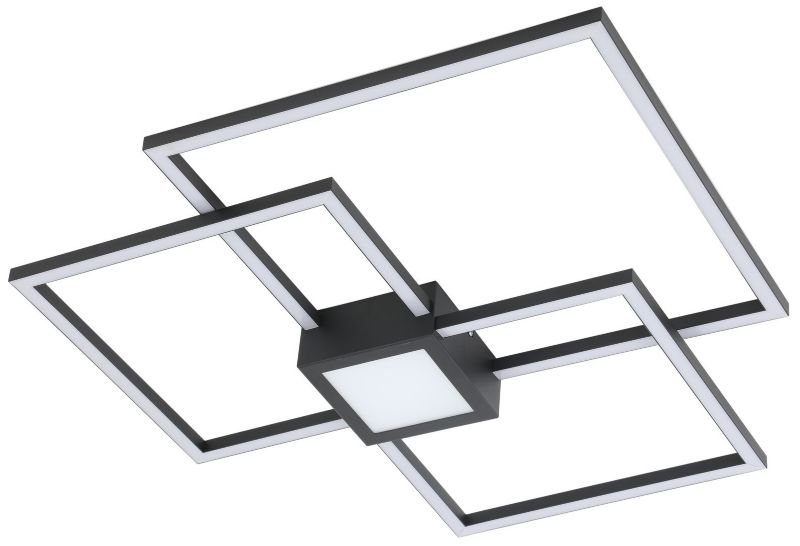 Lampa sufitowa wisząca Rabalux Thabita czarny matowa-biała wym: 6,5 x 66 x 66 cm wbudowany LED 38W 1 szt.