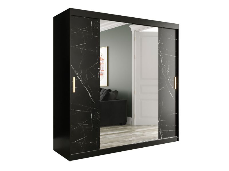 Szafa MIRJAN 24 Marmur T1 200 czarny mat / czarny marmur 1 szt.