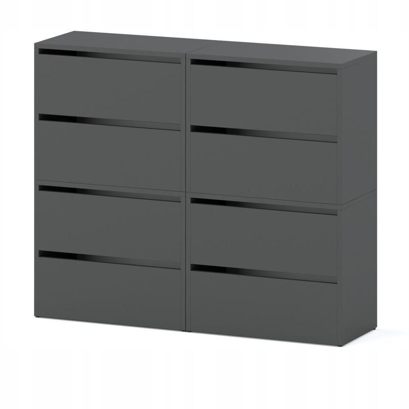 Duża Szafka Na Buty Stiv-Meble 8 Drzwi 4 Moduły 120Cm Szary Mat 120X36X100 Cm 1Szt.