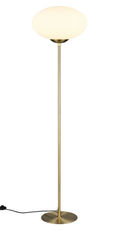 Lampa podłogowa stojąca Trio Fomento mosiężny matowa-biała 1 x E27 x 20W wym: 150 x 40 x 40 cm - 1 szt.