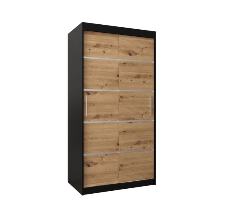 Szafa przesuwna Garderoba Abiks Verona 1 100 czarny + artisan 1 szt.