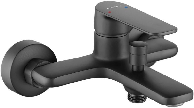 Bateria wannowo-prysznicowa Kuchinox Gava czarny mat jednouchwytowa, ścienna, 1 szt.