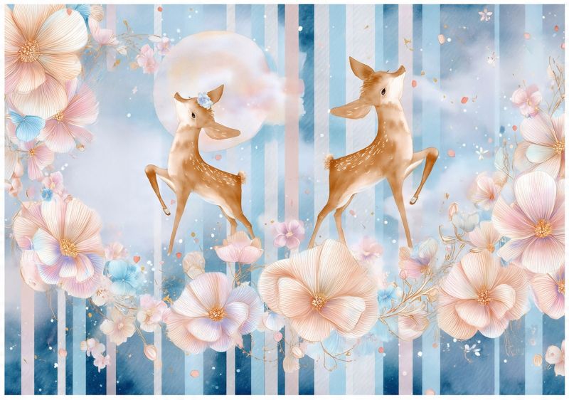 Fototapeta Dla Dzieci Dziewczynki Sarny Kwiaty WALLARENA 250x175 cm Tapeta Dziecięca Na Ścianę 1 szt.