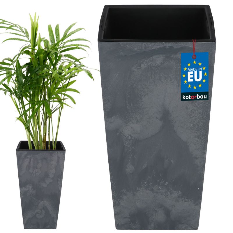Doniczka z wkładem KOTARBAU 265x265x500 mm struktura betonu 1 szt.