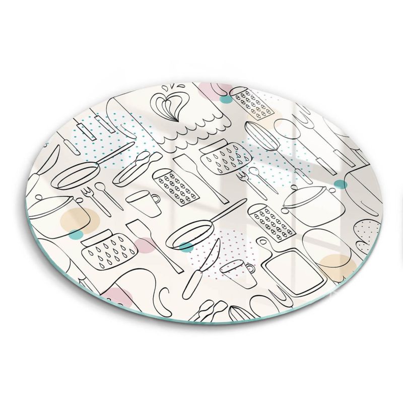 Szklana deska do krojenia Wallfluent fi40 cm Kolor biały 1 szt.