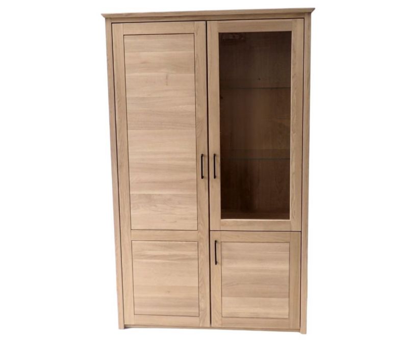 Szafa ICFWood jasny dąb lity 1 drzwi szklane 3 drzwi 120 x 194 x 42 cm 1 szt.