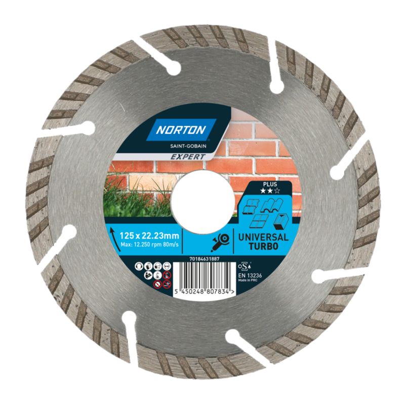 Tarcza diamentowa Norton Expert TURBO do materiałów budowlanych 125 x 22.23 mm