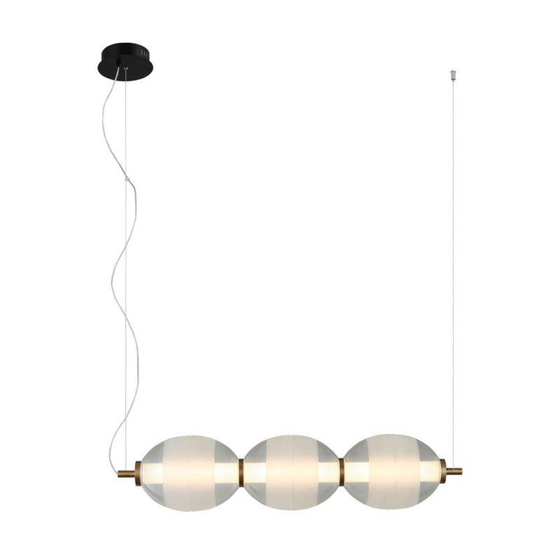 Lampa wisząca Italux Rinot 1155 czarno-biała-przezroczysty dekoracyjna wbudowany LED 22W 1 szt.