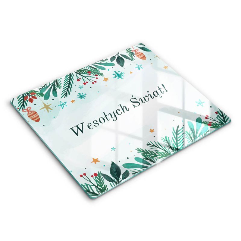 Szklana deska do krojenia Wallfluent 60x52 cm Boże Narodzenie: Wesołych Świąt 1 szt.
