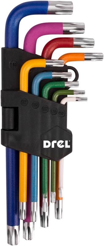 Klucze torx Drel kolorowe 9 szt.