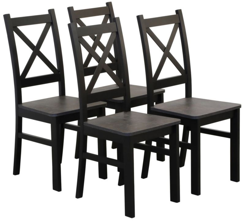 Zestaw Bonni 4x Krzesło drewniane do jadalni salonu Czarny/Beton 1 kpl.