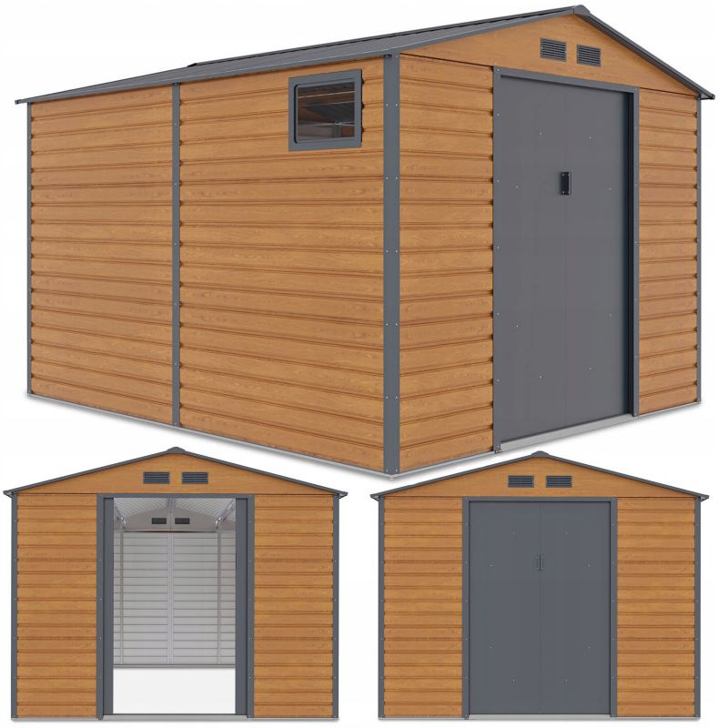 Domek Ogrodowy Hardmaister Narzędziowy na Narzędzia Blaszany Montreal 323x277cm Brązowy 1 szt