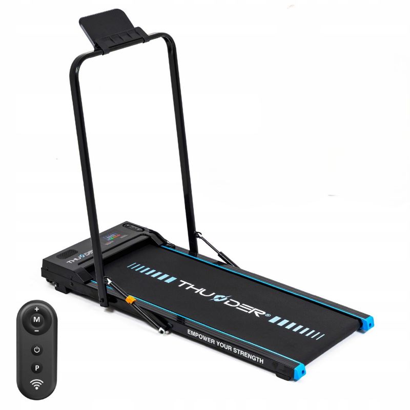 Bieżnia elektryczna THUNDER VIVA-BLACK 8 km/h składana pod łóżko 2w1 Bluetooth pilot LED 1szt.