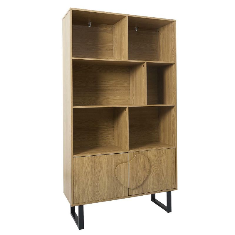 Regał na książki Calypso loftowy z szafką i półkami do salonu naturalny INTESI 180x100 cm 1 szt.