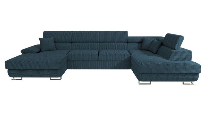 Narożnik z funkcją spania MIRJAN 24 Cotere Bis Sztruks prawy kobaltowy 1 szt.