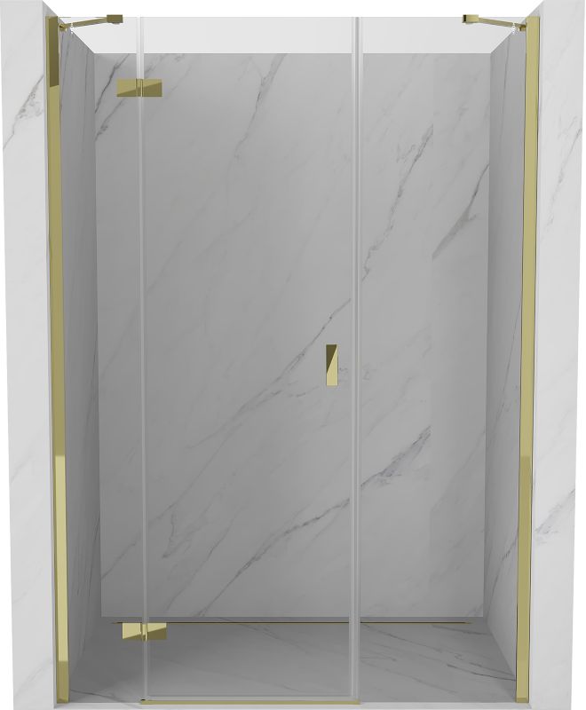 Drzwi prysznicowe uchylne Mexen Mist-H złote 125 cm 1 szt