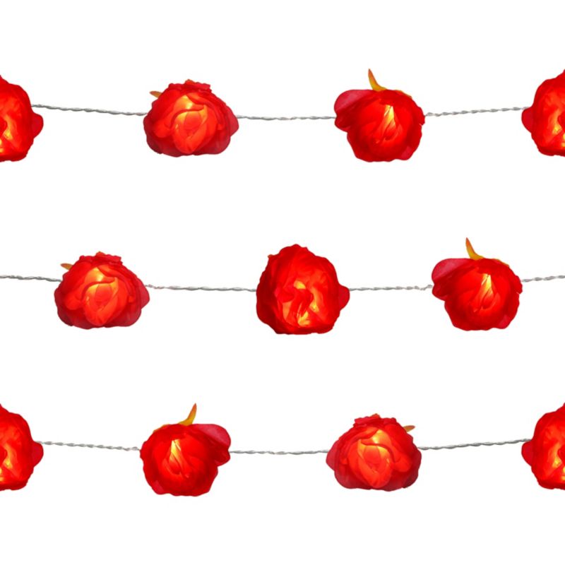 Lampki 10 LED na baterie czerwone