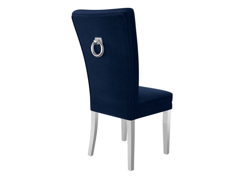 Krzesło MIRJAN 24 S67 biały półmat + granatowy + kołatka chrom 1 szt.