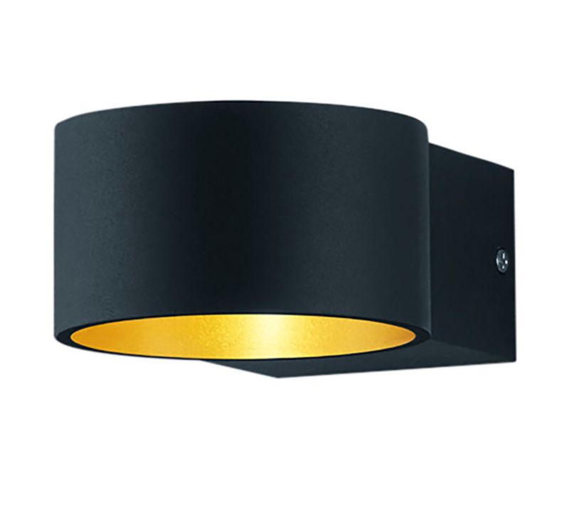 Kinkiet ścienny Trio Lacapo czarny-mosiądz-złoty LED 4.3W 3000K 430lm IP20 wym: 6 x 10,5 x 10,5 cm - 1 szt.