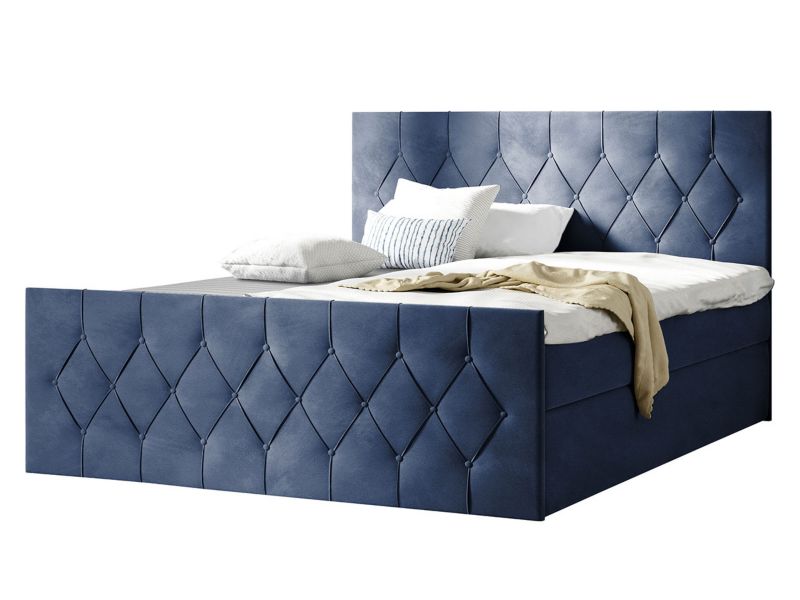 Łóżko kontynentalne MIRJAN 24 Sky Lux 180x200 denimowy niebieski 1 szt.