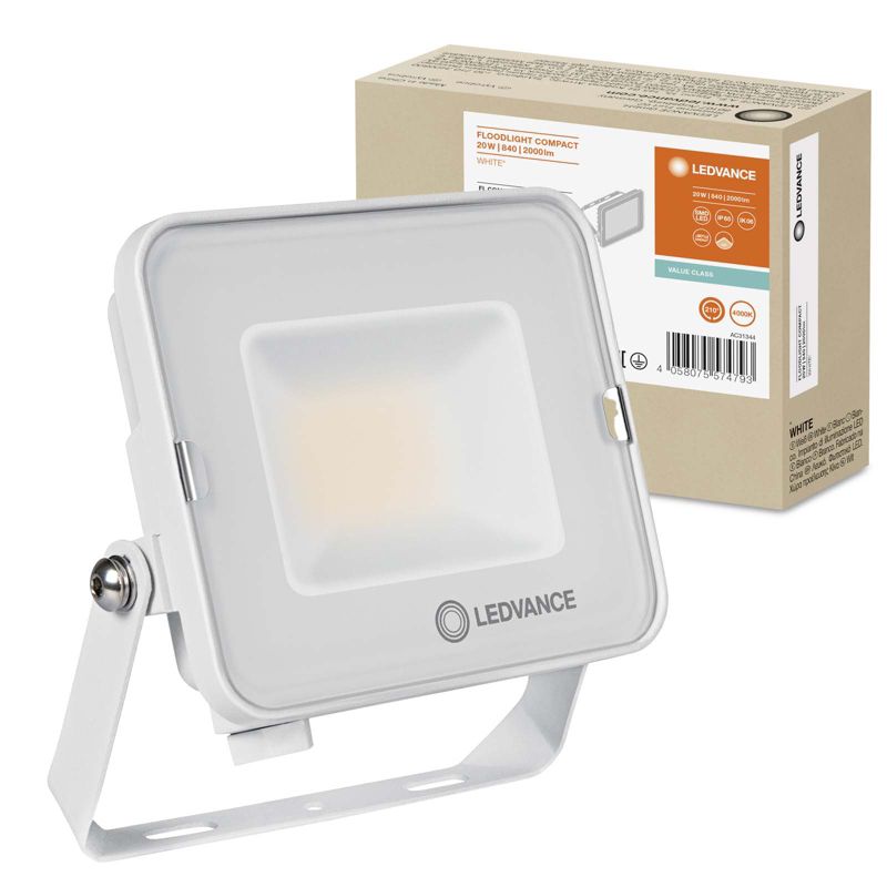 Naświetlacz LED Ledvance Reflektor Zewnętrzny Lampa 20W 2000lm 4000K IP65 Biały 1 szt.