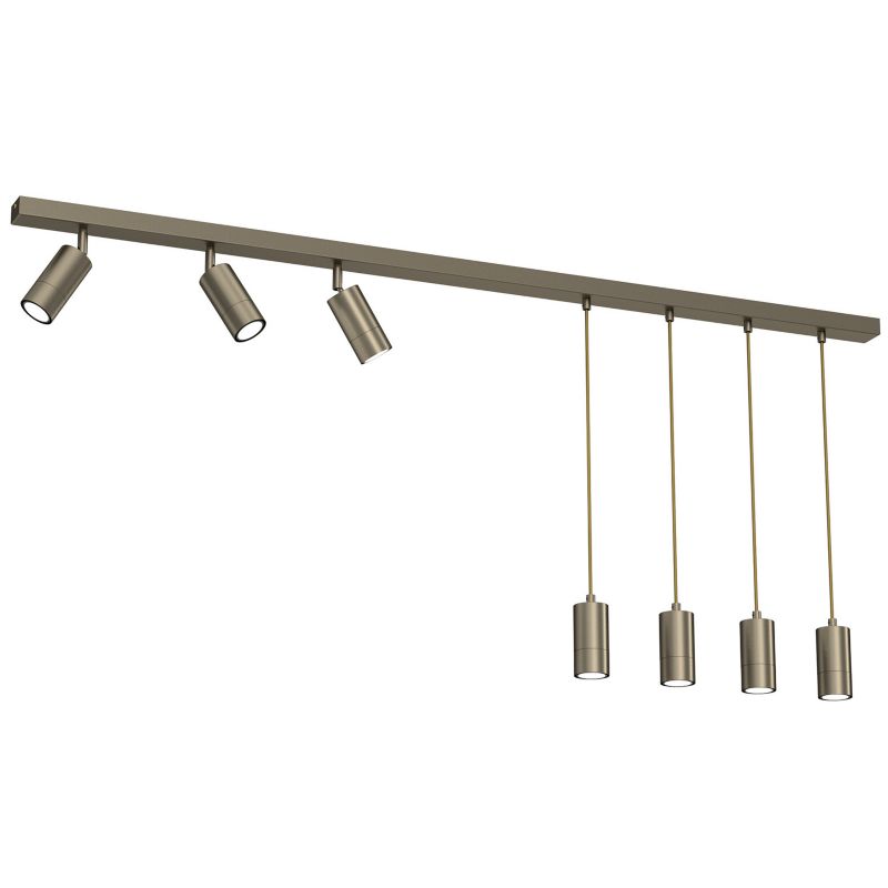 Lampa sufitowa Luminex Link tytanowy złoty Listwa z lampami 7 x GU10 x 8W wym: 110 x 150 x 6 cm - 1 szt.