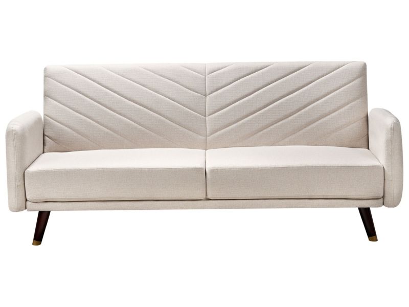 Sofa rozkładana Senja Jasnobeżowy Len syntetyczny 1 szt.
