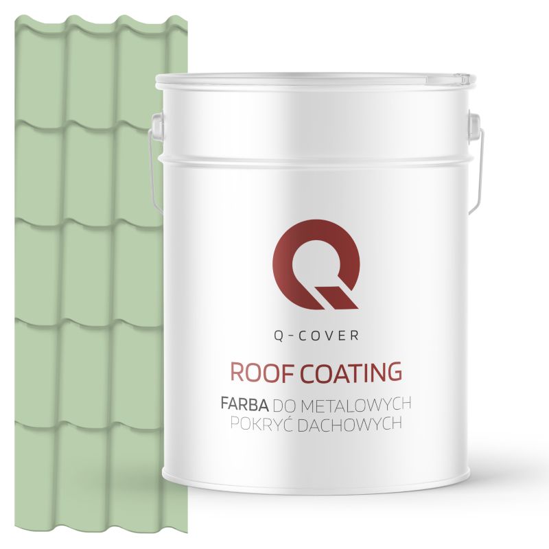 Farba do Metalowych Pokryć Dachowych Q-Cover Zielony pastelowy RAL6019 Mat 10L
