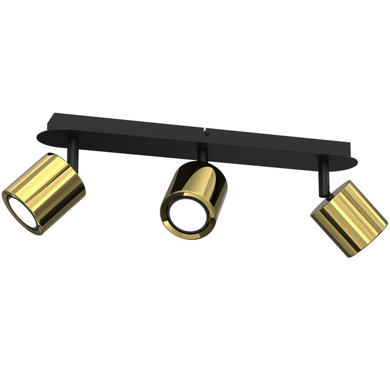 Lampa sufitowa Luminex Demia mosiądz szczotkowana-czarny mat Listwa z lampami 3 x GU10 x 8W wym: 15 x 49 x 17 cm - 1 szt.