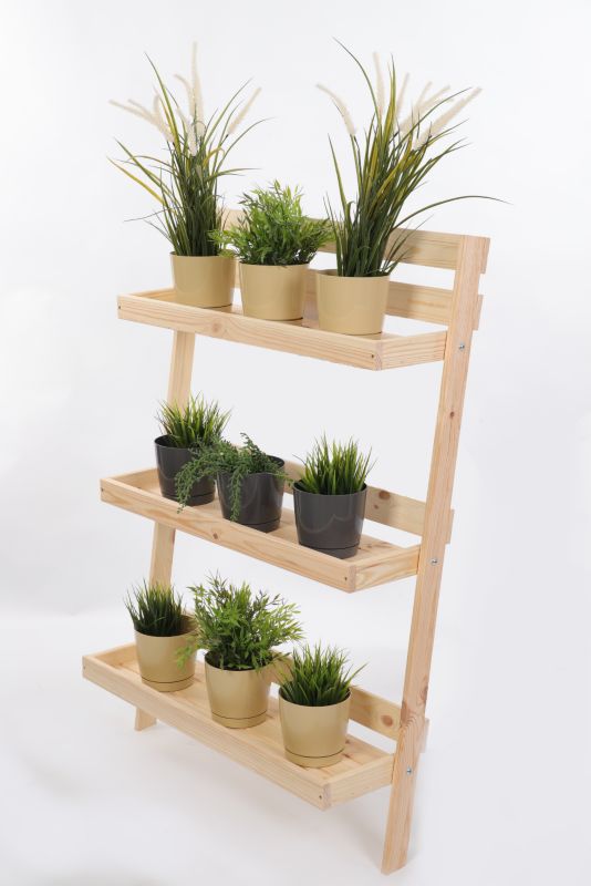 Kwietnik drewniany MODO24 3-poziomowy składany opierany o ścianę 115x77x23 cm naturalny eko 1 szt.
