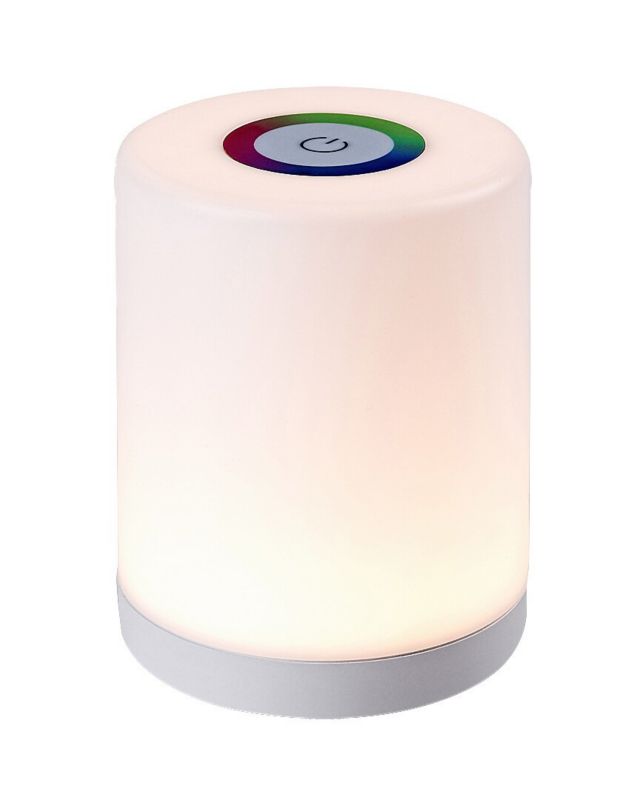 Lampka stołowa Rabalux Nocne biała wielokolorowy LED 0.8W 3000K + RGB 50lm bezprzewodowa IP20 wym: 11.5 x 9 x 9 cm - 1 szt.