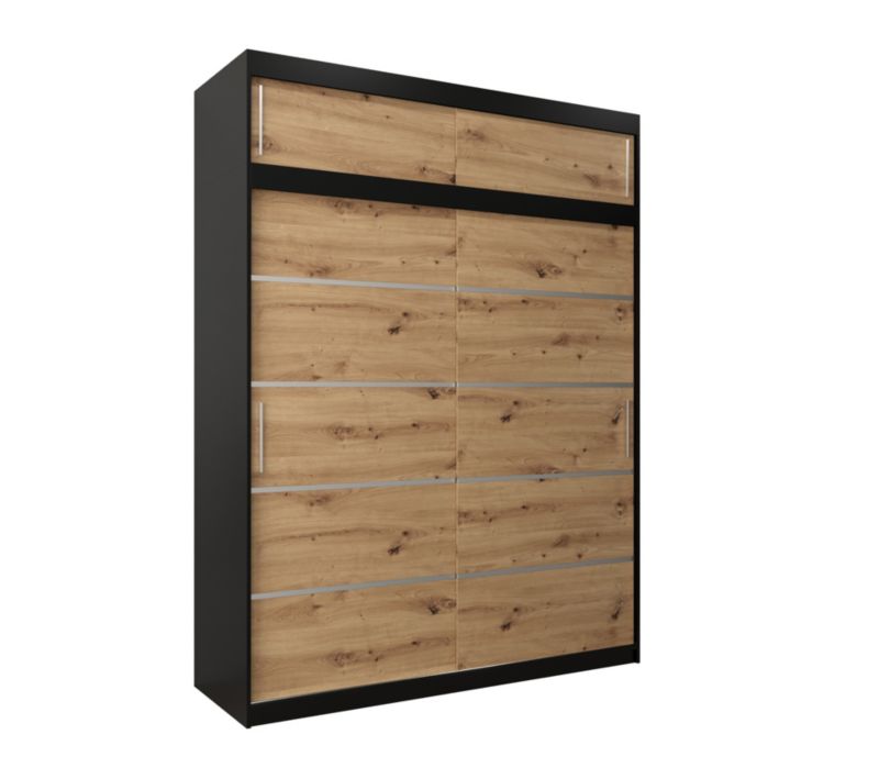 Szafa przesuwna Abiks Verona 1 180 czarny + artisan z nadstawką 1 szt.