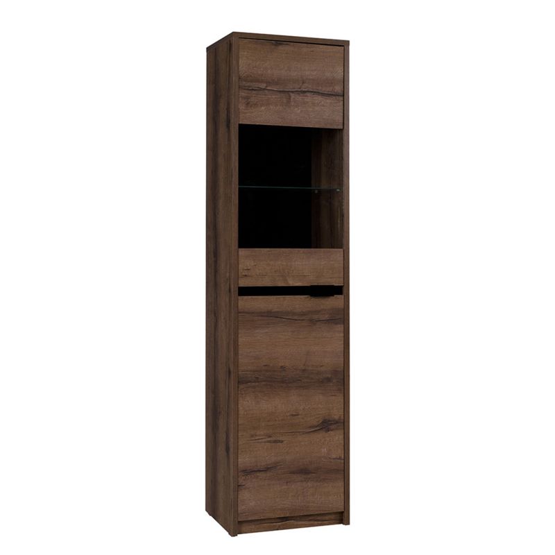 Witryna MIRJAN 24 Denver dąb monastery / czarny połysk 1 szt.