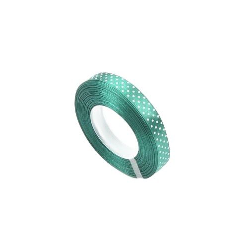 Wstążka satynowa Neopak Tasiemka Zielona Kropki 38mm 22m 1 szt.