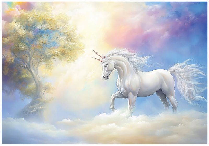 Tapeta Dziecięca WALLARENA 300x210 cm Fototapeta Dla Dziewczynki Jednorożec Dekoracja Ścienna 1 szt.