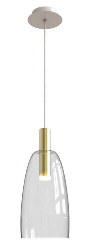 Lampa sufitowa wisząca Candellux Modena złoto-przezroczysty wym: 140 x 14,5 x 14,5 cm wbudowany LED 5W 1 szt.