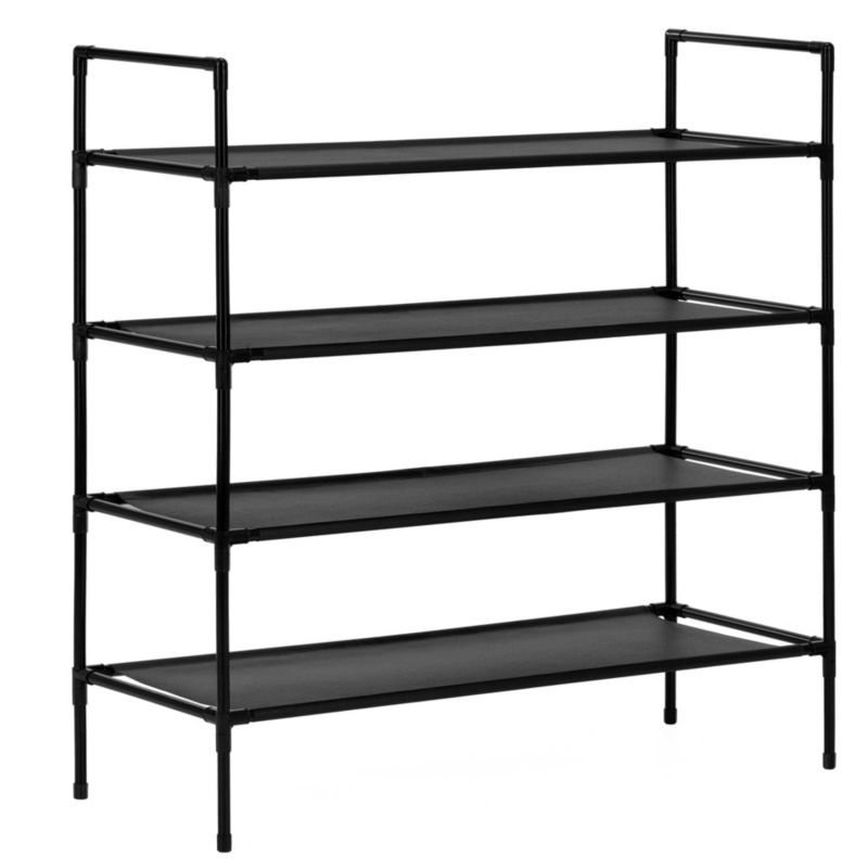 Stojak na buty Springos 4 poziomy regał 75x72x28 cm czarny 1 szt.