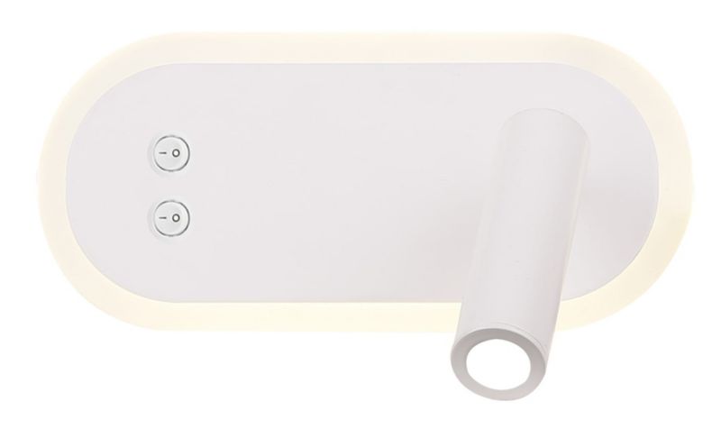 Kinkiet ścienny Candellux Miracle biały LED 9W 4000K 550lm IP20 wym: 9,5 x 20 x 13 cm - 1 szt.