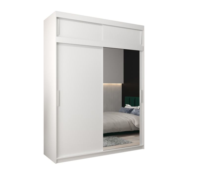 Szafa przesuwna Garderoba Abiks Tokyo 2 180 biały + biały z nadstawką 1 szt.