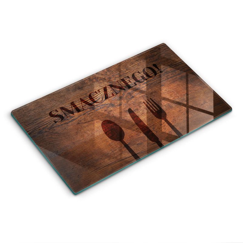 Szklana deska do krojenia Wallfluent 30x52 cm Motyw: Smacznego 1 szt.