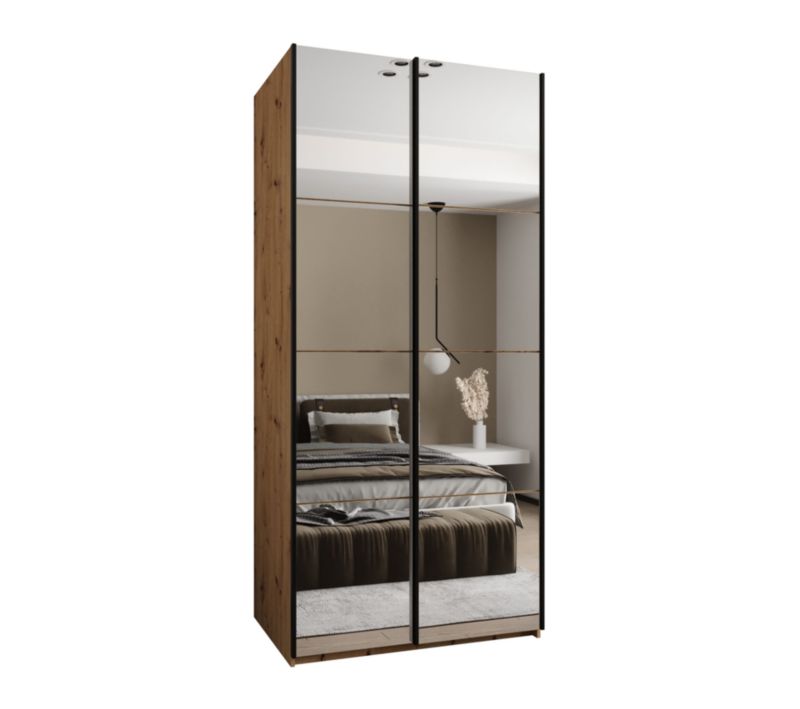 Szafa przesuwna Abiks LUX 2 wysoka szer.120cm artisan/artisan/czarny 1szt.