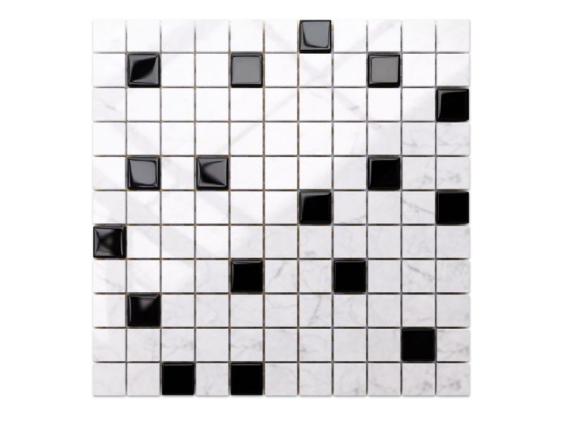 Mozaika szklana Ilcom marmur black marble czarna 30x30cm 1 szt.