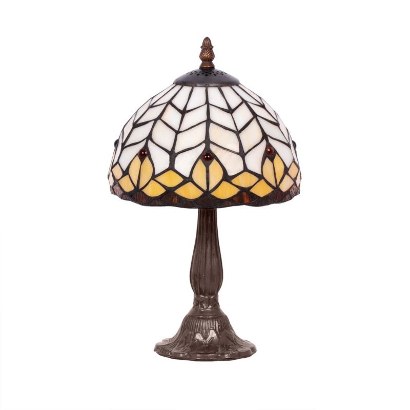 Lampka stołowa Kaja Sargan brązowo-wielokolorowy witrażowa 1 x E27 x 60W IP20 wym: 49 x 31 x 31 cm szkło witrażowe - 1 szt.